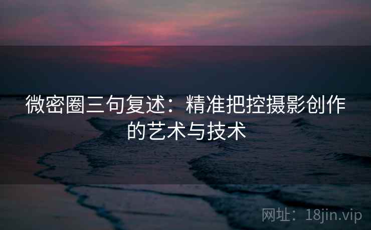 微密圈三句复述:精准把控摄影创作的艺术与技术 微密圈三句复述:精准把控摄影创作的艺术与技术